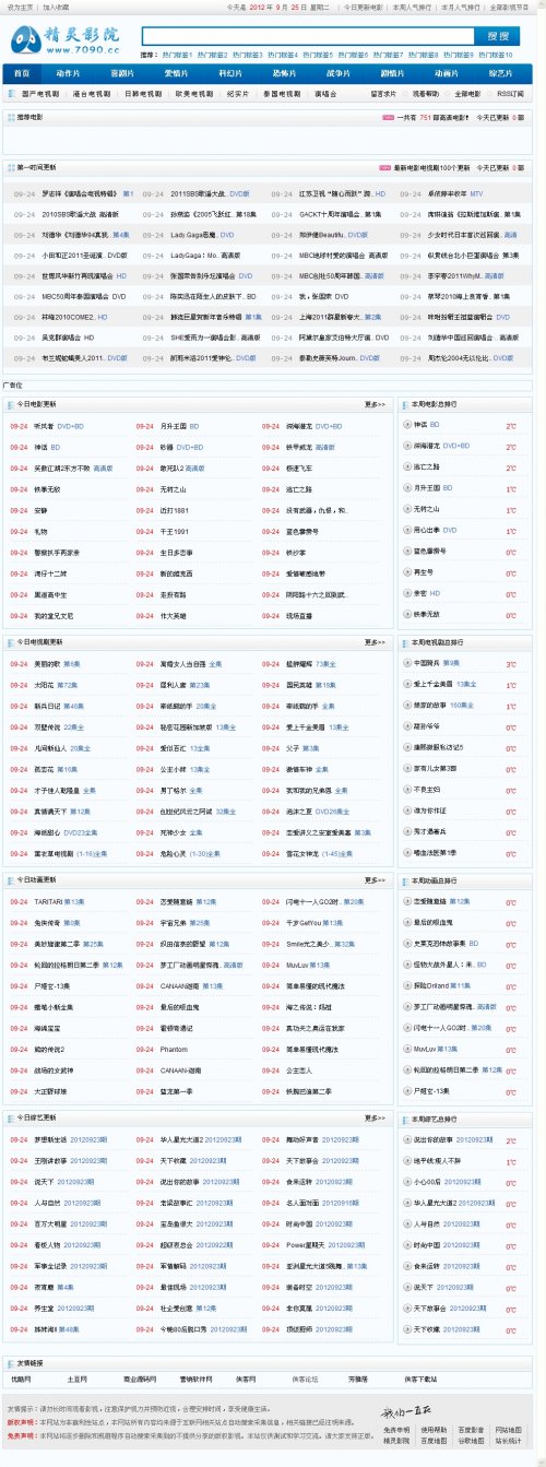 精靈影院源碼 藍色經典超強SEO電影網源碼(9月最新采集規則)