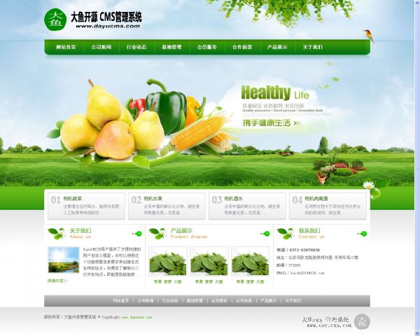 dayucms模板 企業(yè)模板 綠色企業(yè)網(wǎng)站完美版 界面清爽帶數(shù)據(jù)