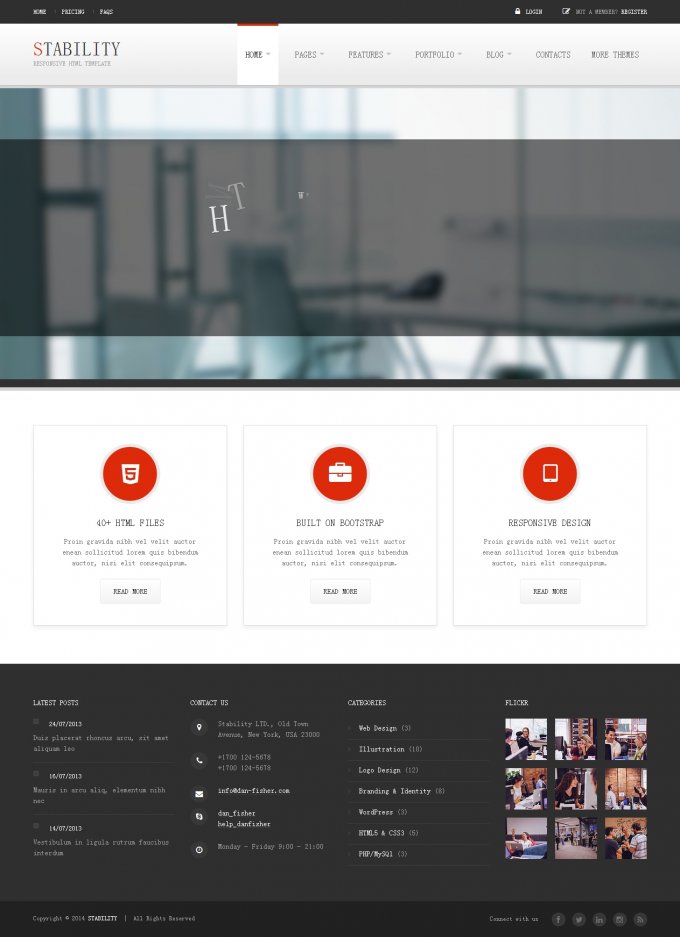 Stability HTML5靜態網站模板 CSS3 網站模板 高端大氣