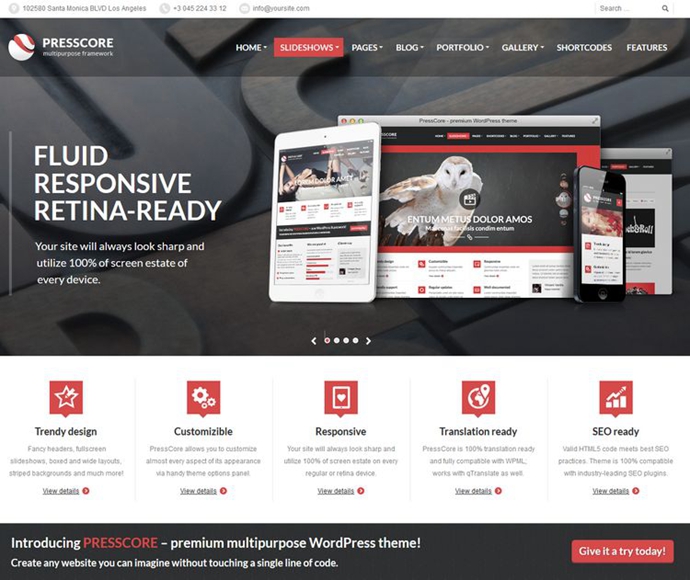 wordpress主題模板 PressCore|外貿企業建站|網站源碼|中文漢化版