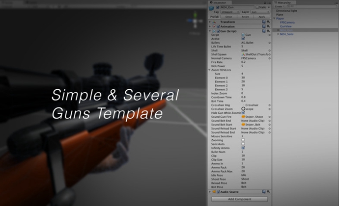 unity3d游戲源碼 高級狙擊手射擊源碼 Advance Sniper Starter Ki