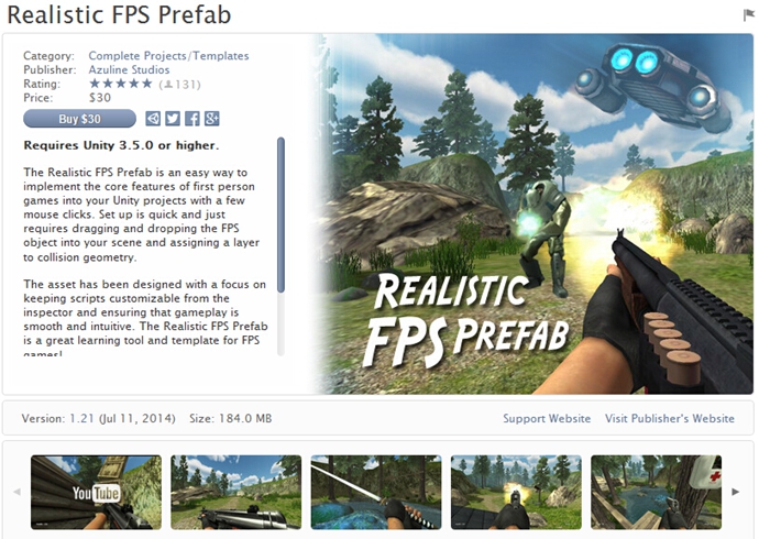 unity3d游戲源碼 射擊類似cs開發(fā)包 Realistic FPS Prefab