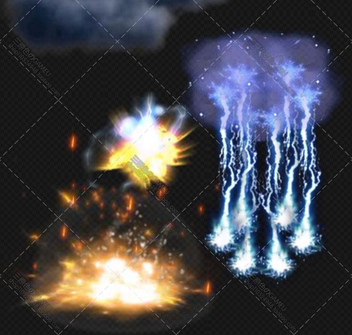 游戲美術資源/素材 手游頁游攻擊技能光效特效序列幀 PNG透明