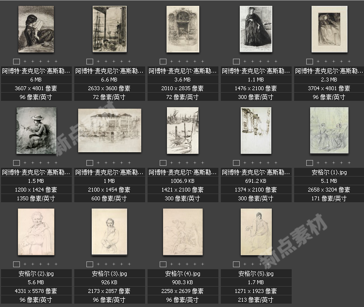 美術(shù)繪畫大師合集素描系列高清圖片人物風(fēng)景肖像大圖臨摹設(shè)計素材