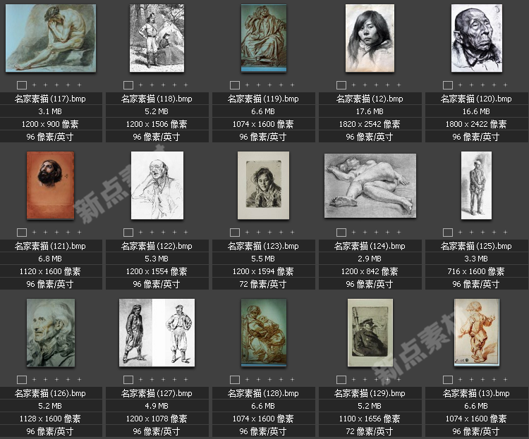 美術(shù)繪畫大師合集素描系列高清圖片人物風(fēng)景肖像大圖臨摹設(shè)計素材