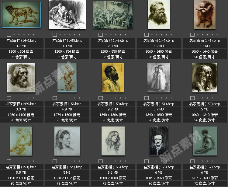 美術(shù)繪畫大師合集素描系列高清圖片人物風(fēng)景肖像大圖臨摹設(shè)計素材