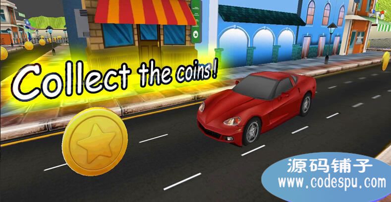 unity3D都市賽車手機游戲源碼 城市汽車比賽模擬游戲源碼