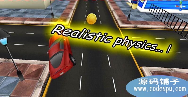unity3D都市賽車手機游戲源碼 城市汽車比賽模擬游戲源碼