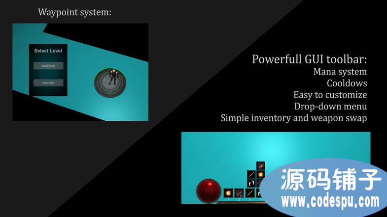 unity RPG動(dòng)作游戲框架源碼 腳本支持c#和javascript