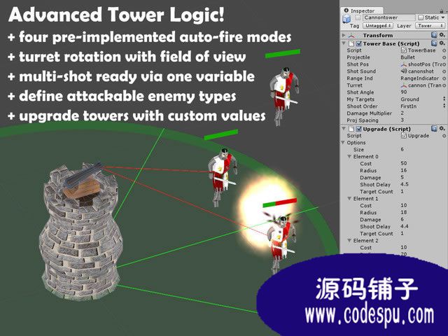 unity3D塔防游戲源碼3D Tower Defense Kit 1.7