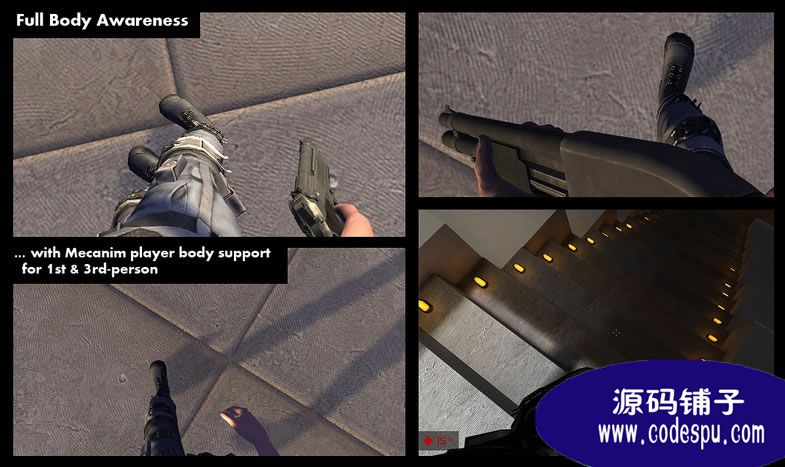 Unity3d射擊游戲源碼 Ultimate FPS游戲源碼 c#腳本