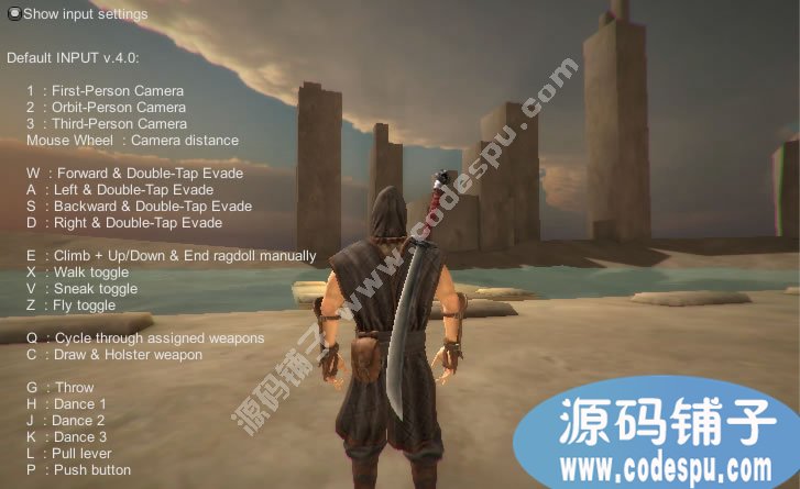 unity3D武士殺手動作游戲源碼 c#腳本