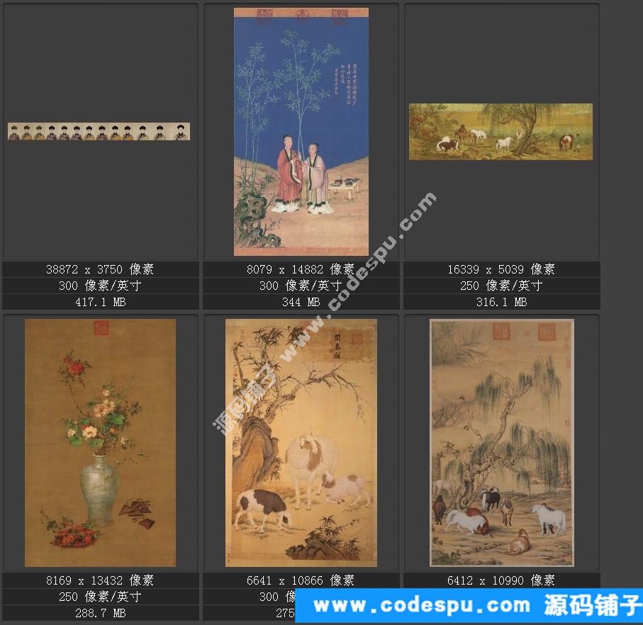 國畫高清電子版數據庫歷代名家作品輯郎世寧國畫高清作品集