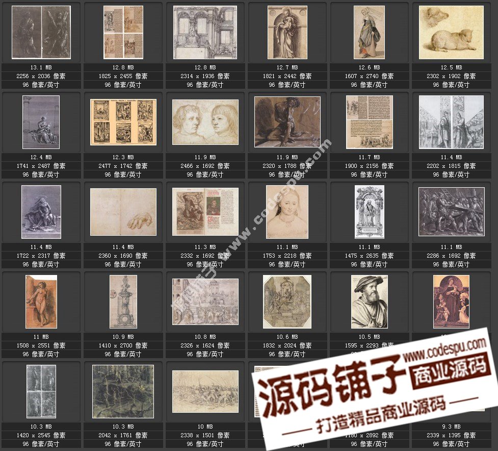 素描類系列圖庫 Hans Holbein荷爾拜因素描197幅1.91GB