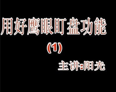 用好鷹眼盯盤功能 陽(yáng)光(顏為民)主講