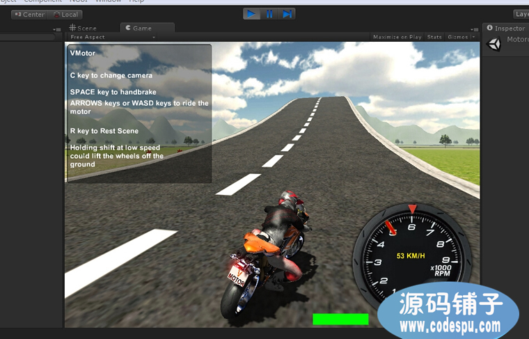 Unity 3D 競技類《摩托賽車》游戲源碼 完整項目VMOTO游戲源碼