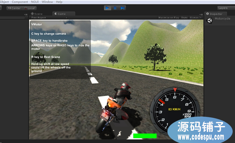 Unity 3D 競技類《摩托賽車》游戲源碼 完整項目VMOTO游戲源碼
