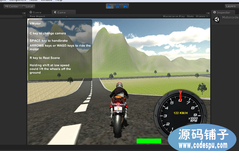 Unity 3D 競技類《摩托賽車》游戲源碼 完整項目VMOTO游戲源碼