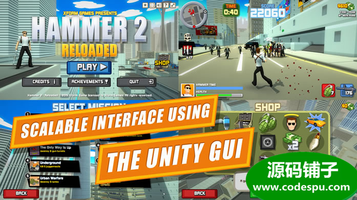 unity暴力之城游戲源碼 Full Game Kit - Hammer 2 v1.1.1