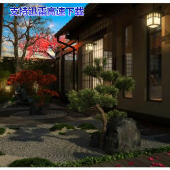 27-b3dmaxʽɽˮͥԺģ3dԴļ3DmaxģOӋ