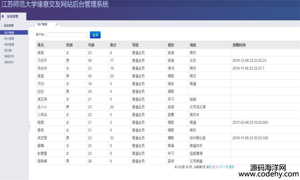 631-JAVA交友網站源碼(前臺+后臺)