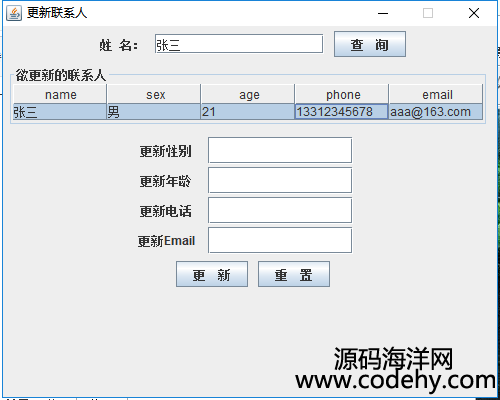935-java swing+mysql聯(lián)系人管理系統(tǒng)源代碼