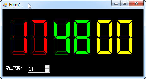  1539-winform C# Led@ʾؼ C#һled@ʾؼ܉Һ@ʾ֣Сɫ{