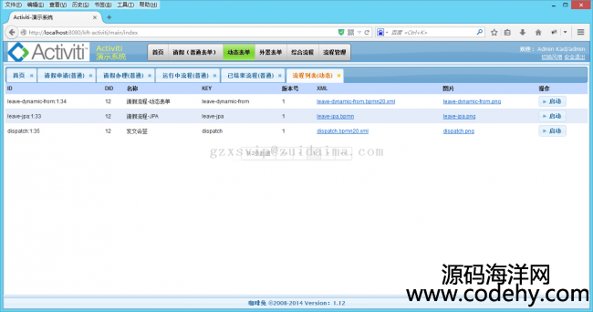 Activiti5+Spring+Hibernate_lՈٹjava WebDemoĿԴad