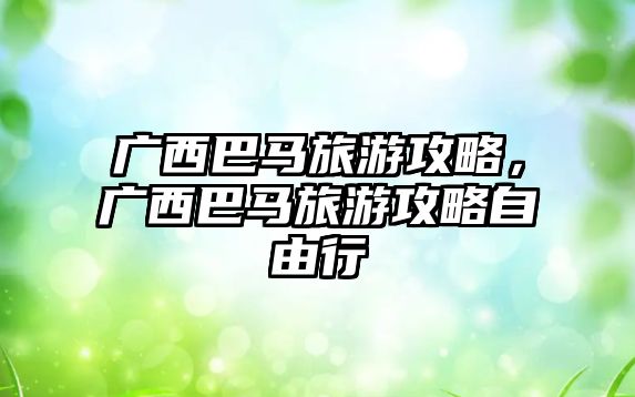 廣西巴馬旅游攻略，廣西巴馬旅游攻略自由行
