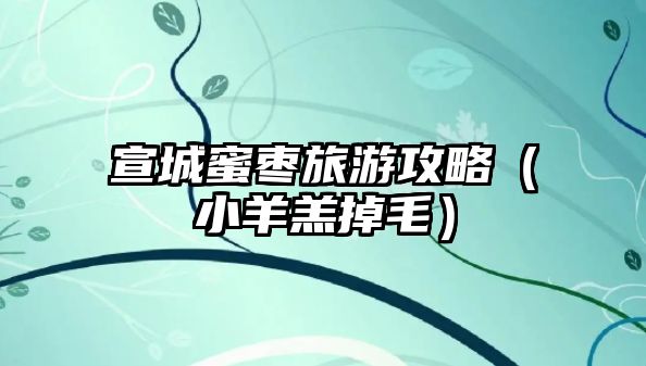 宣城蜜棗旅游攻略（小羊羔掉毛）