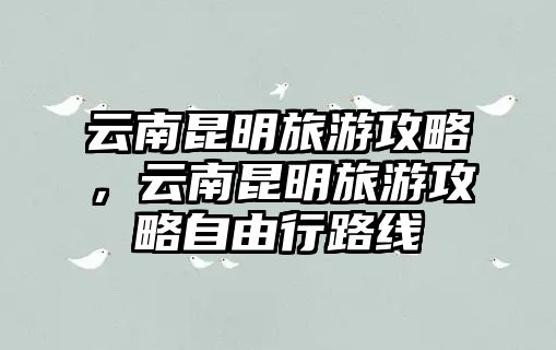 云南昆明旅游攻略，云南昆明旅游攻略自由行路線
