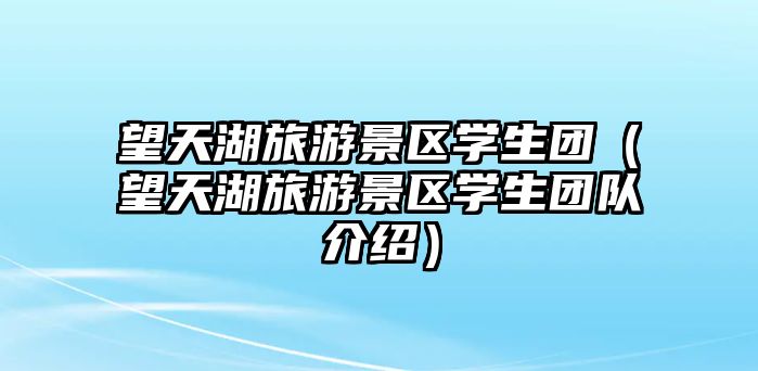 望天湖旅游景區學生團（望天湖旅游景區學生團隊介紹）