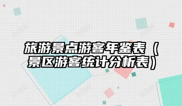 旅游景點游客年鑒表（景區游客統計分析表）