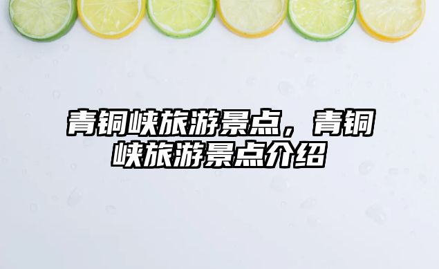 青銅峽旅游景點，青銅峽旅游景點介紹