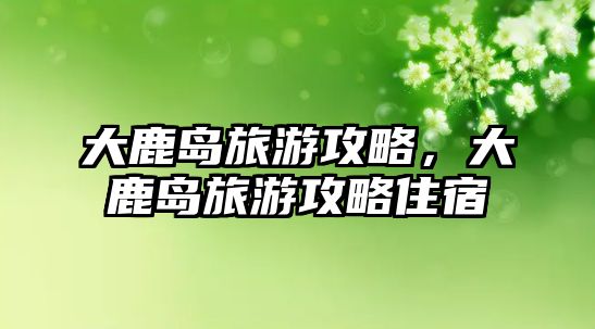 大鹿島旅游攻略，大鹿島旅游攻略住宿