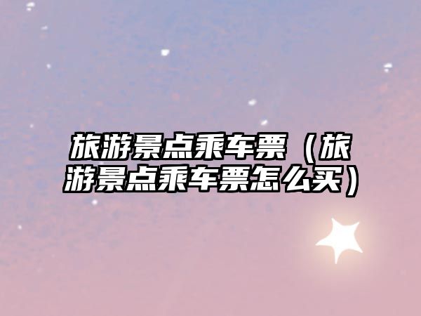 旅游景點乘車票（旅游景點乘車票怎么買）