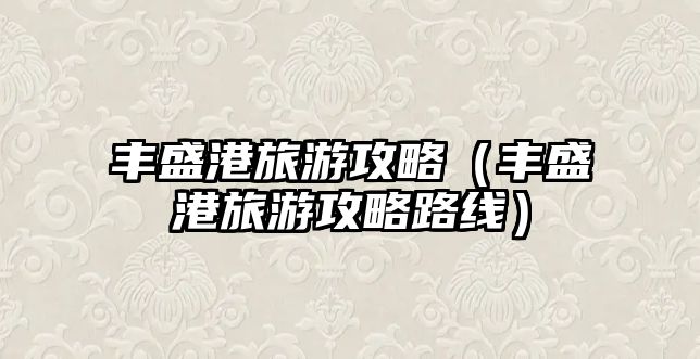 豐盛港旅游攻略（豐盛港旅游攻略路線）
