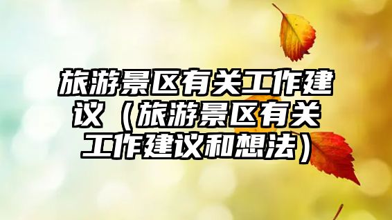 旅游景區有關工作建議（旅游景區有關工作建議和想法）