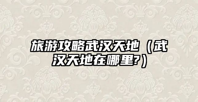 旅游攻略武漢天地（武漢天地在哪里?）