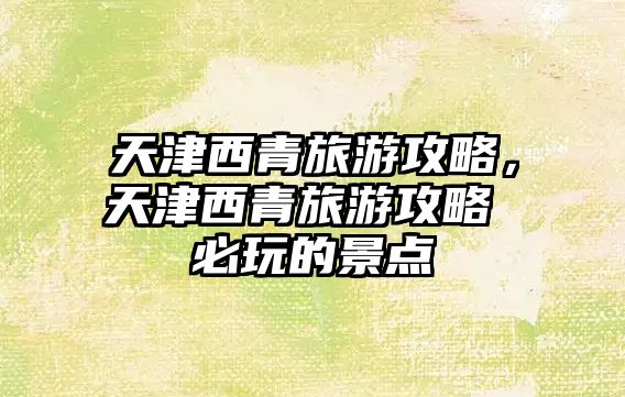 天津西青旅游攻略，天津西青旅游攻略 必玩的景點