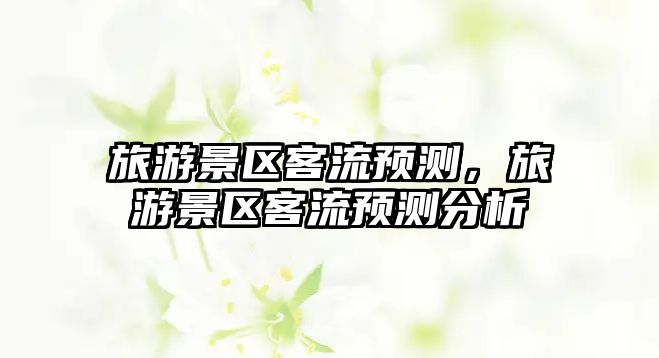 旅游景區客流預測，旅游景區客流預測分析