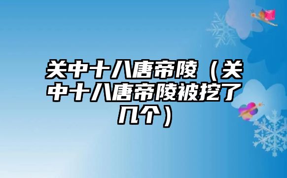 關中十八唐帝陵（關中十八唐帝陵被挖了幾個）