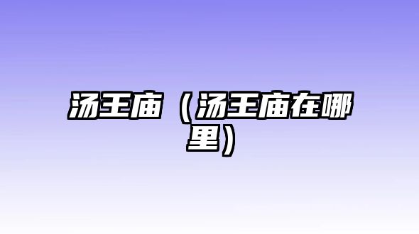 湯王廟（湯王廟在哪里）