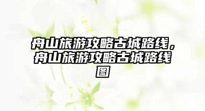 舟山旅游攻略古城路線，舟山旅游攻略古城路線圖