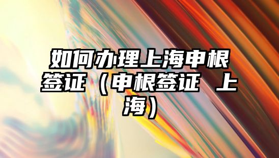 如何辦理上海申根簽證（申根簽證 上海）