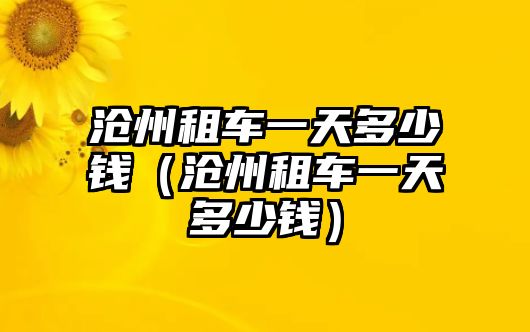 滄州租車一天多少錢（滄州租車一天多少錢）