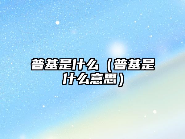 普基是什么（普基是什么意思）