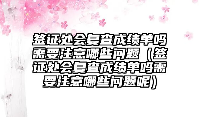 簽證處會復查成績單嗎需要注意哪些問題（簽證處會復查成績單嗎需要注意哪些問題呢）