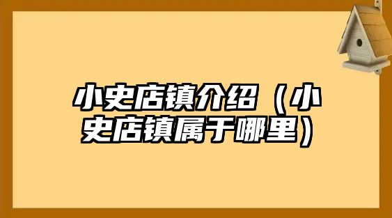 小史店鎮介紹（小史店鎮屬于哪里）