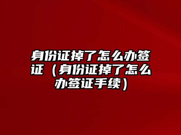 身份證掉了怎么辦簽證（身份證掉了怎么辦簽證手續）